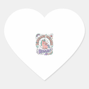 Sticker Cœur T-Shirt Licorne Dinosaure Licorne Rugissement Styl