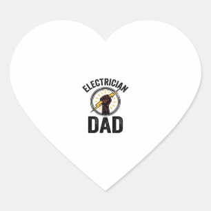 Sticker Cœur T-shirt vectoriel avec gravure vintage Papa électr