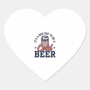 Sticker Cœur T-shirt vectoriel vintage de bière froide patrioti