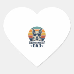 Sticker Cœur T-shirt vintage coucher de soleil Papa Chien Bouvi