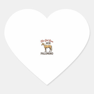 Sticker Cœur T-Shirt vintage gravure amateur de cheval Palomino