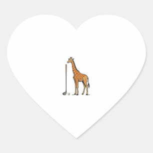 Sticker Cœur T-Shirt Vintage Gravure Girafe Golf Vector Desi