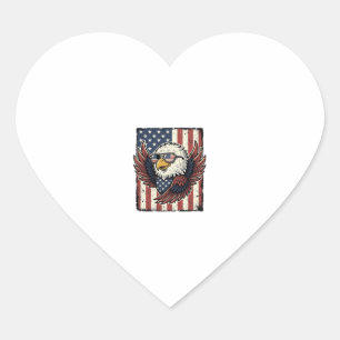 Sticker Cœur T-shirt vintage lunettes de soleil aigle patriotiq