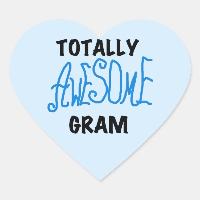 Sticker Cœur T-shirts bleus et cadeaux de gramme totalement (Devant)