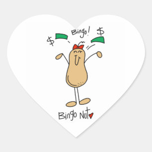 Sticker Cœur T-shirts et Cadeaux Bingo Nut