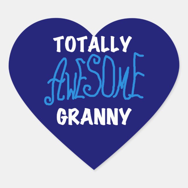 Sticker Cœur T-shirts et cadeaux bleu Granny absolument géniaux (Devant)