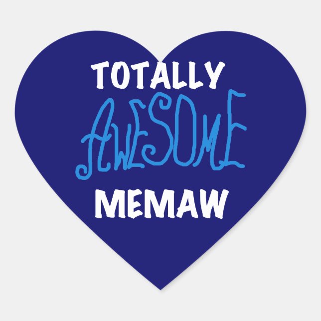 Sticker Cœur T-shirts et cadeaux bleu Memaw absolument géniaux (Devant)