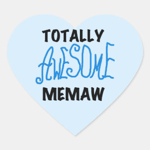 Sticker Cœur T-shirts et cadeaux bleu Memaw absolument géniaux
