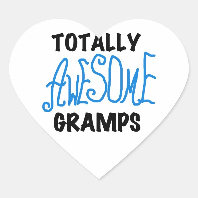 Sticker Cœur T-shirts et cadeaux Blue Totally Awesome Gramps (Devant)