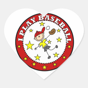 Sticker Cœur T-shirts et Cadeaux Boy I Play Baseball