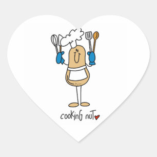 Sticker Cœur T-shirts et cadeaux Cooking Nut