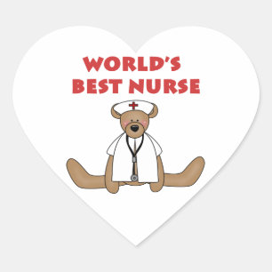 Sticker Cœur T-shirts et cadeaux de Bear World's Best Nurse