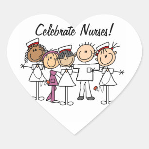 Sticker Cœur T-shirts et cadeaux de la Semaine des infirmières