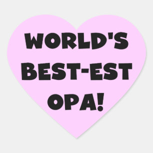 Sticker Cœur T-shirts et cadeaux du meilleur opa Black Text au 