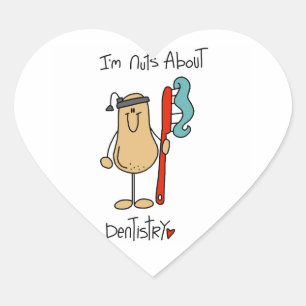 Sticker Cœur T-shirts et Cadeaux Fous de Dentisterie