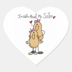 Sticker Cœur T-shirts et Cadeaux Fous de Ma Soeur
