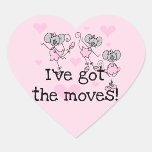 Sticker Cœur T-shirts et cadeaux J'ai les mouvements Ballerine