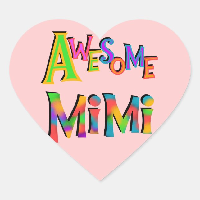 Sticker Cœur T-shirts et cadeaux Mimi impressionnants (Devant)