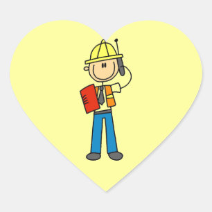 Sticker Cœur T-shirts et cadeaux pour contremaîtres de construc