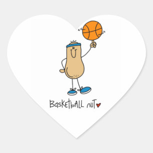 Sticker Cœur T-shirts et cadeaux pour fan de basket-ball
