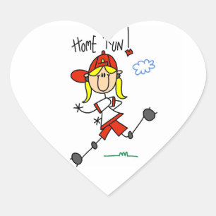 Sticker Cœur T-shirts et cadeaux pour filles de softball Home R