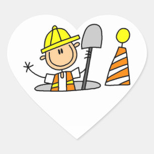 Sticker Cœur T-shirts et cadeaux pour ouvrier du bâtiment dans