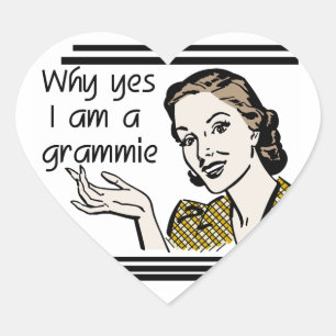 Sticker Cœur T-shirts et cadeaux Retro Grammie