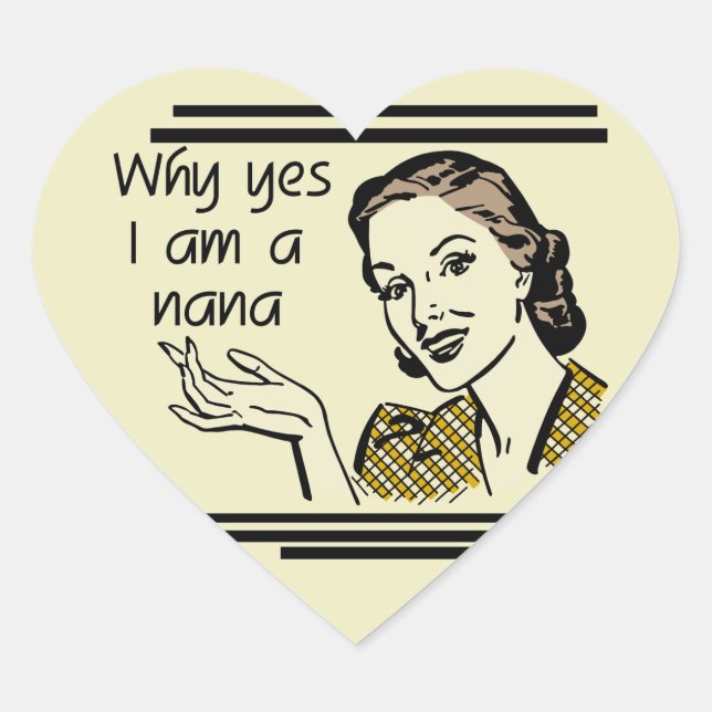 Sticker Cœur T-shirts et cadeaux Retro Nana (Devant)