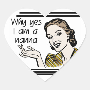 Sticker Cœur T-shirts et cadeaux Retro Nanna