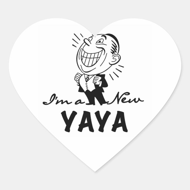 Sticker Cœur T-shirts et cadeaux Yaya Yaya souriants (Devant)