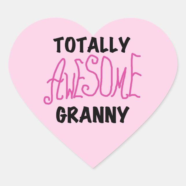 Sticker Cœur T-shirts roses Granny et GIfts absolument géniaux (Devant)