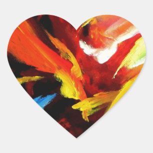 Sticker Cœur Tableau Abstrait de Serdar Hizli