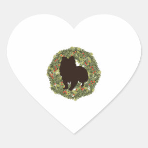 Sticker Cœur Tablette en silhouette d'ombre dans une couronne