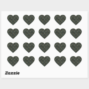 Sticker Cœur Taches de léopard luxueuses Sombre Bleu Glam sauva