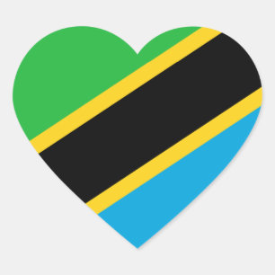 Sticker Cœur Tanzanie - Drapeau tanzanien
