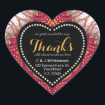 Sticker Cœur Tapisserie Red White Chalkboard Merci Heart Sticke<br><div class="desc">Merci autocollants personnalisables en forme de coeur : dentelle fractale en rouge, or et blanc avec le mot "Merci" en police d'écriture pour personnaliser les messages. Bonne façon visuelle de dire Merci pour les mariages, fiançailles, anniversaire & réunions, et événements spéciaux - ou customisez-le pour convenir exactement comment vous voulez...</div>