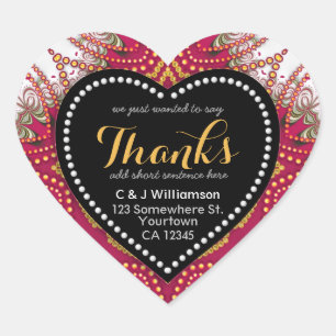 Sticker Cœur Tapisserie Red White Chalkboard Merci Heart Sticke