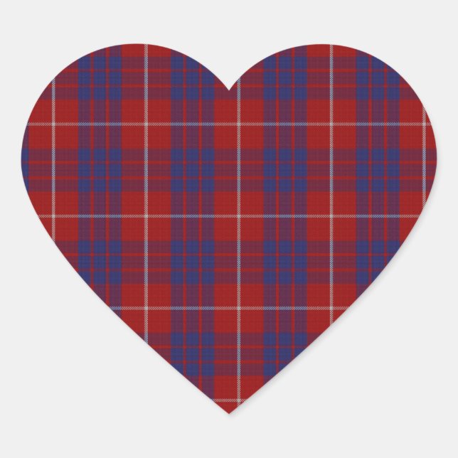 Sticker Cœur Tartan de clan de Hamilton (Devant)