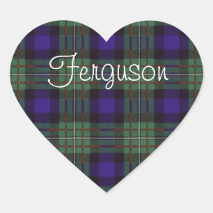 Sticker Cœur Tartan d'écossais de plaid de clan de Ferguson