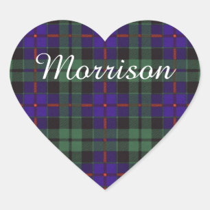 Sticker Cœur Tartan d'écossais de plaid de clan de Morrison
