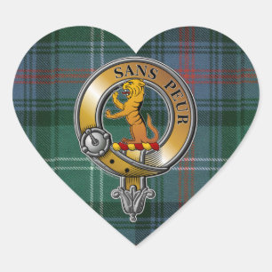 Sticker Cœur Tartan et insigne de Sutherland