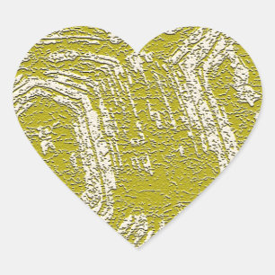 Sticker Cœur Taureau de moutarde imprimé abstrait par LeahG