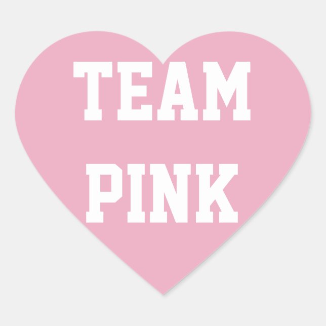 Sticker Cœur TEAM PINK GIRL Baby révéler Sticker, Baby shower (Devant)