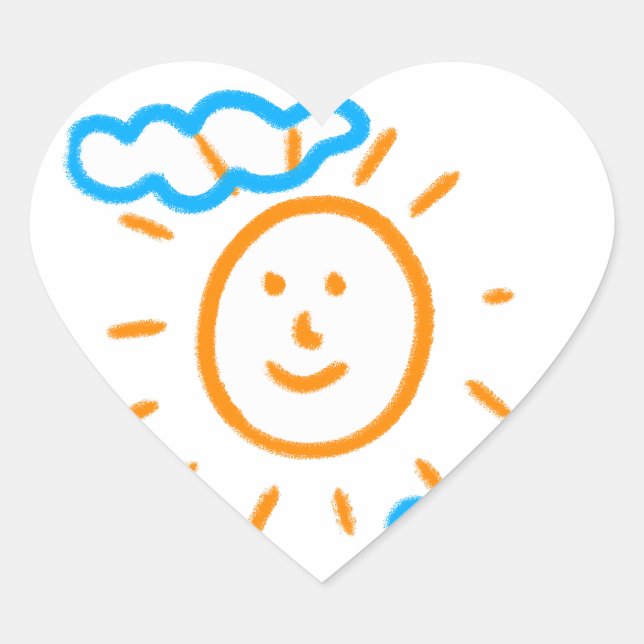 Sticker Cœur Télécharger un dessin pour enfants Transformer l'o (Devant)