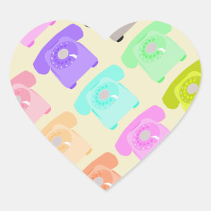 Sticker Cœur téléphone à cadran vintage