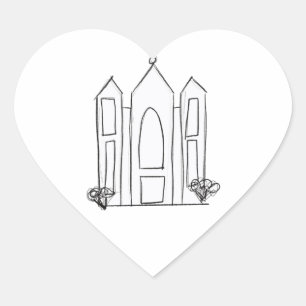 Sticker Cœur Temple mormon simple moderne de Salt Lake City LDS