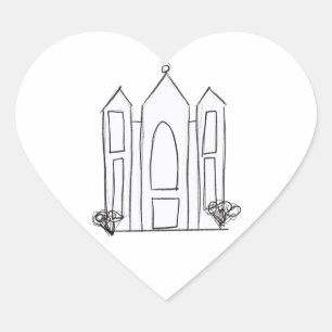 Sticker Cœur Temple mormon simple moderne LDS Salt Lake City