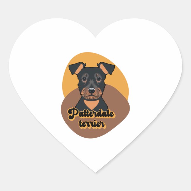 Sticker Cœur Terrier Patterdale (Devant)