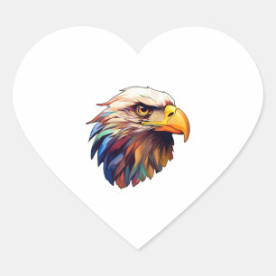 Sticker Cœur Tête d'aigle