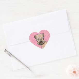 Sticker Cœur Tête de Terrier Irlandais à poil doux sur coeurs r